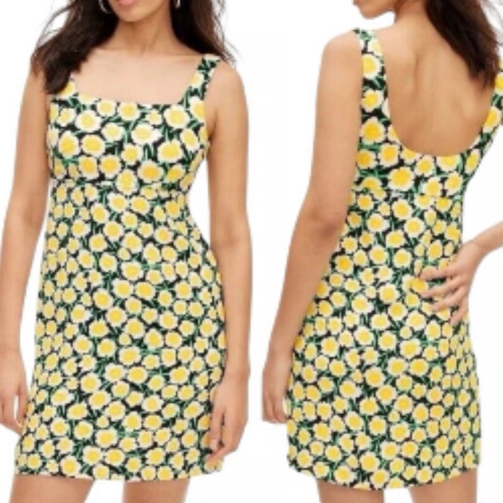 Diane Von Furstenberg x Target Yellow 90s Poppy Shift Dress Mini, size 10